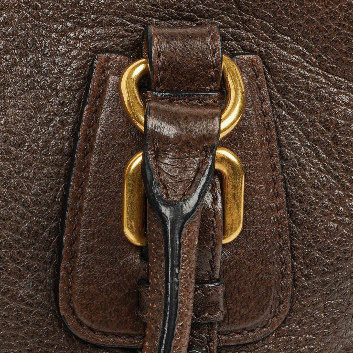 Prada Satchel Tasche aus braunem Cervo Leder