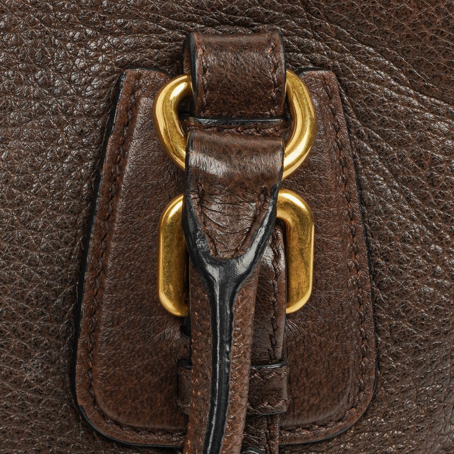 Prada Satchel Tasche aus braunem Cervo Leder