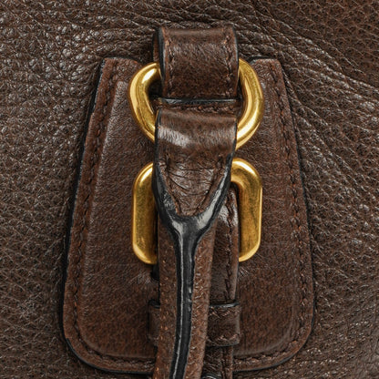 Prada Satchel Tasche aus braunem Cervo Leder