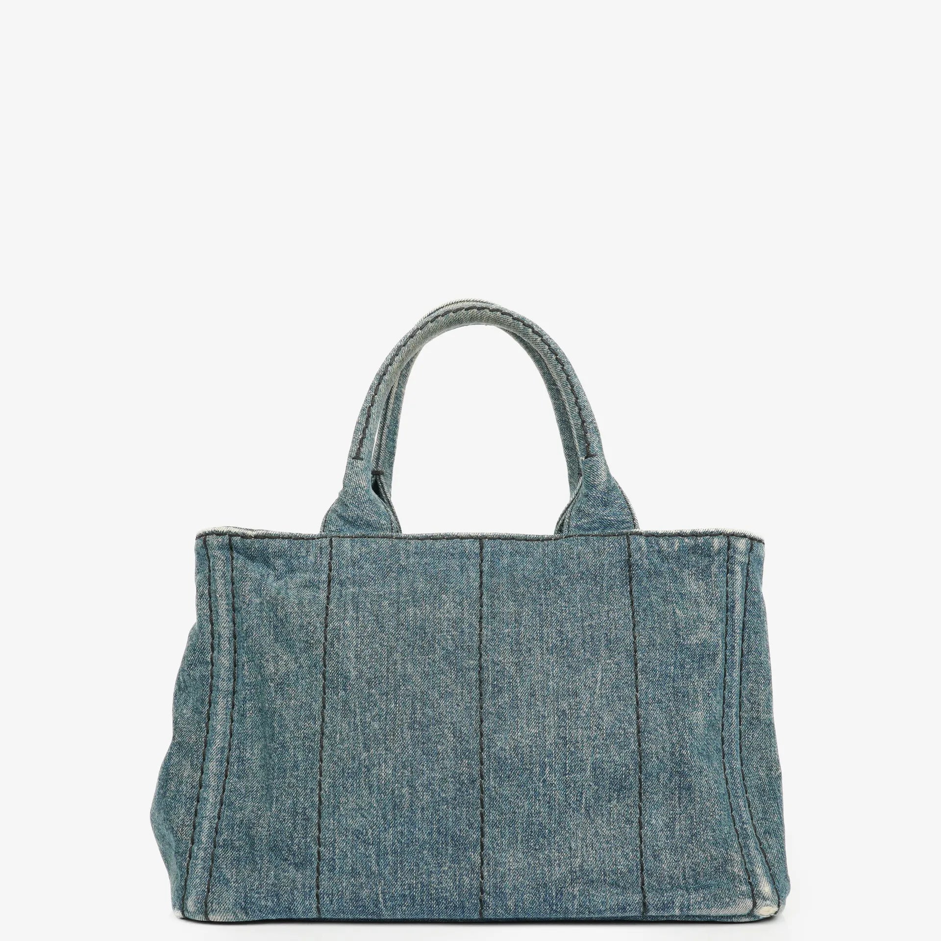 Prada Denim Logo Tote Bag