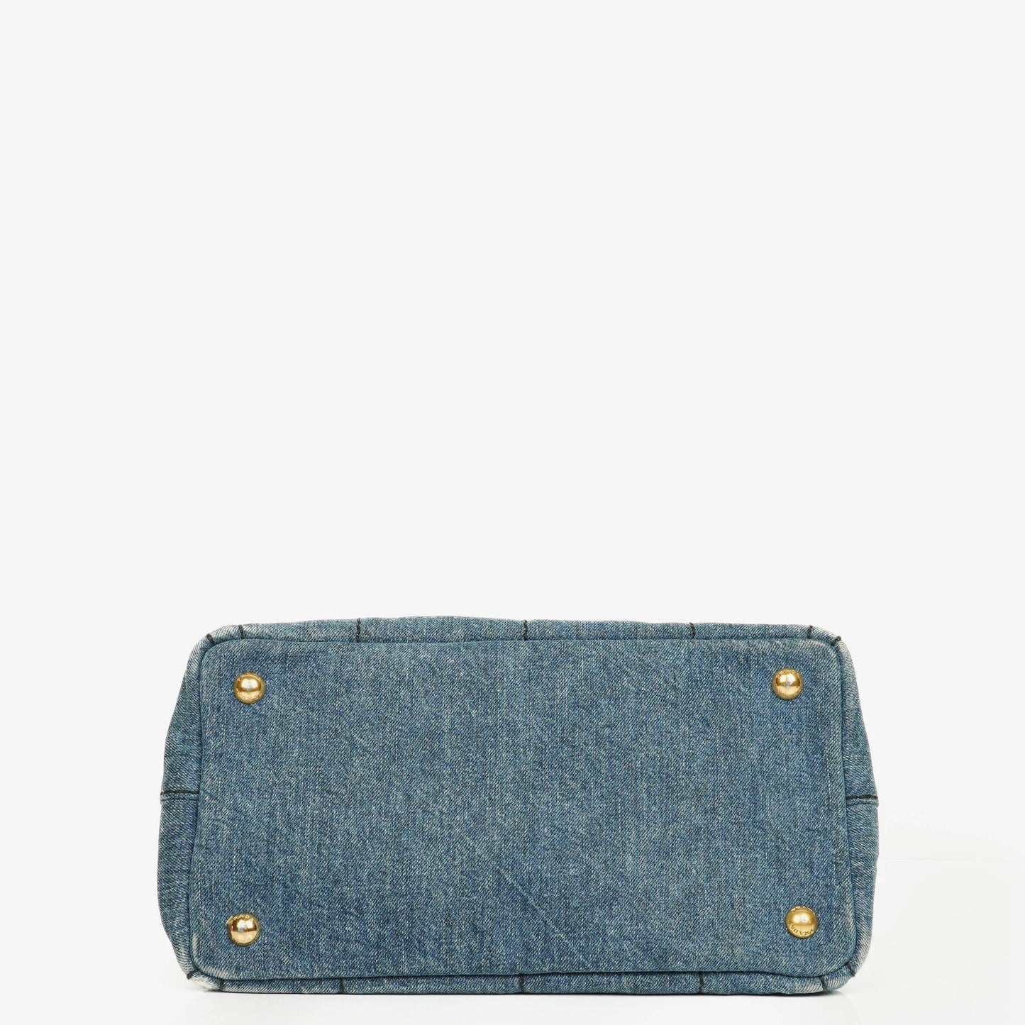 Prada Denim Logo Tote Bag