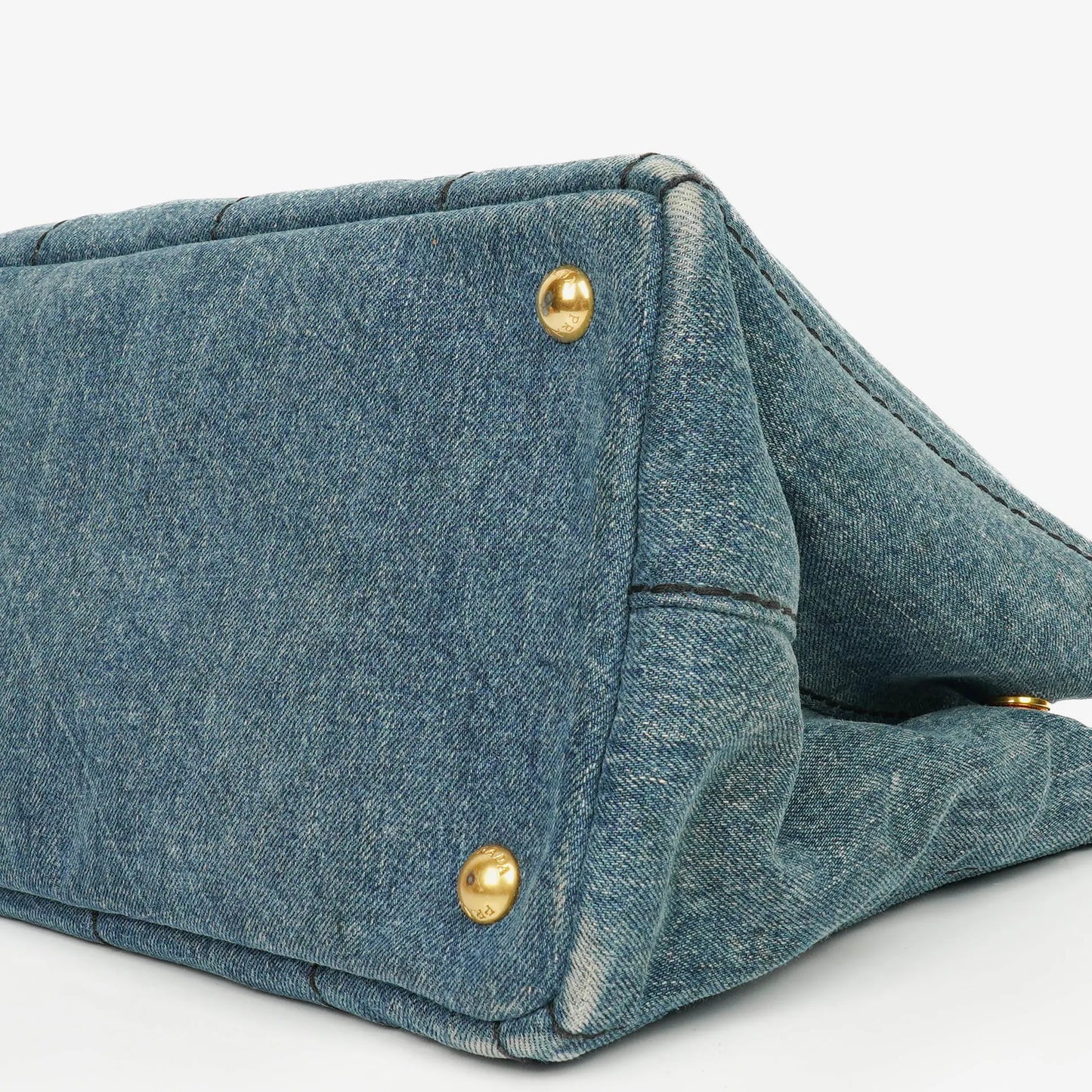 Prada Denim Logo Tote Bag