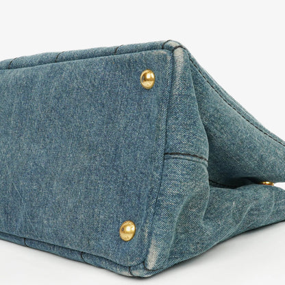 Prada Denim Logo Tote Bag