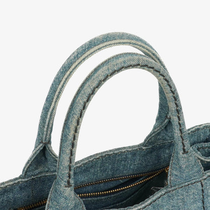 Prada Denim Logo Tote Bag