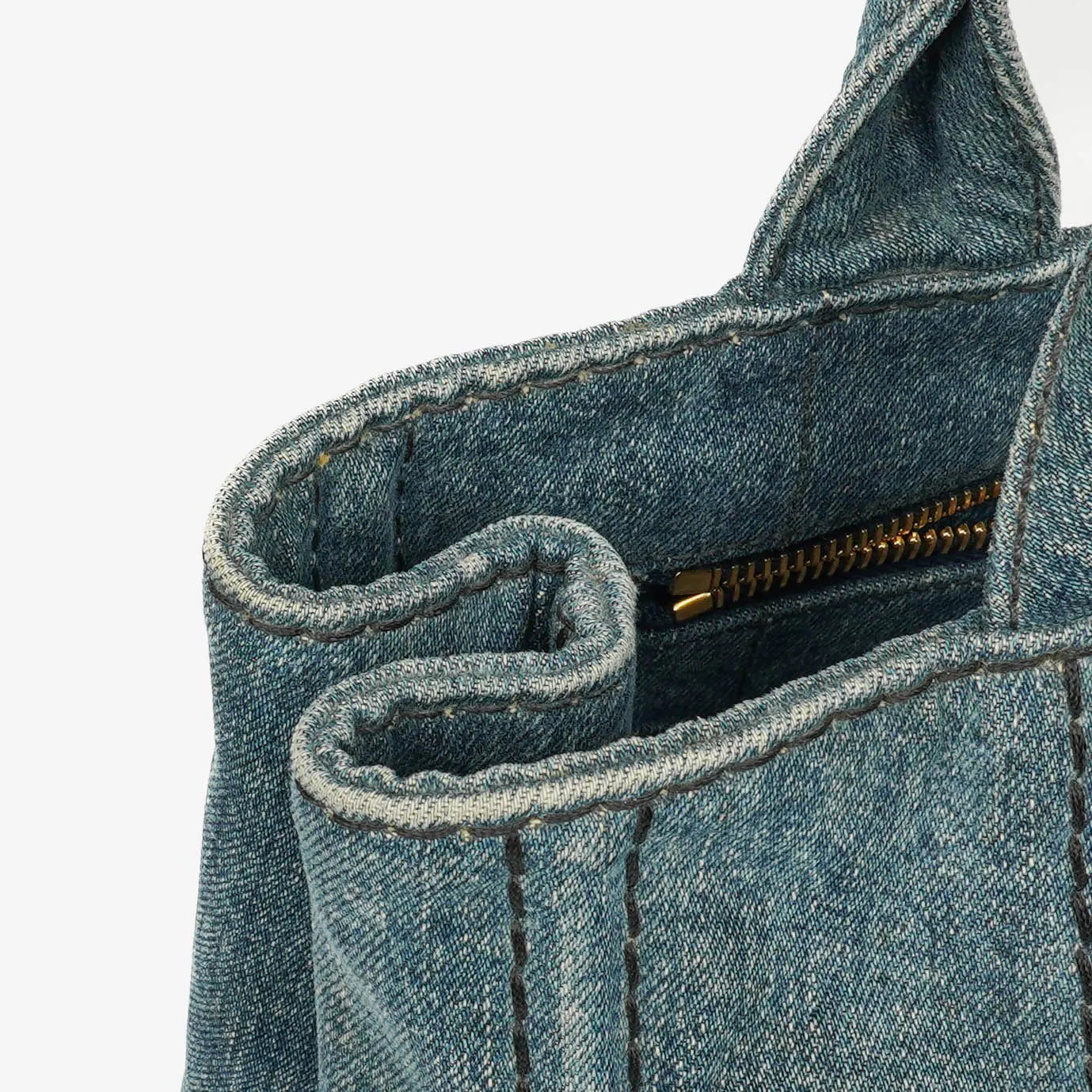 Prada Denim Logo Tote Bag