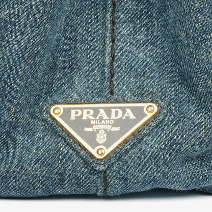 Prada Denim Logo Tote Bag