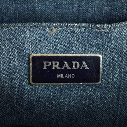 Prada Denim Logo Tote Bag