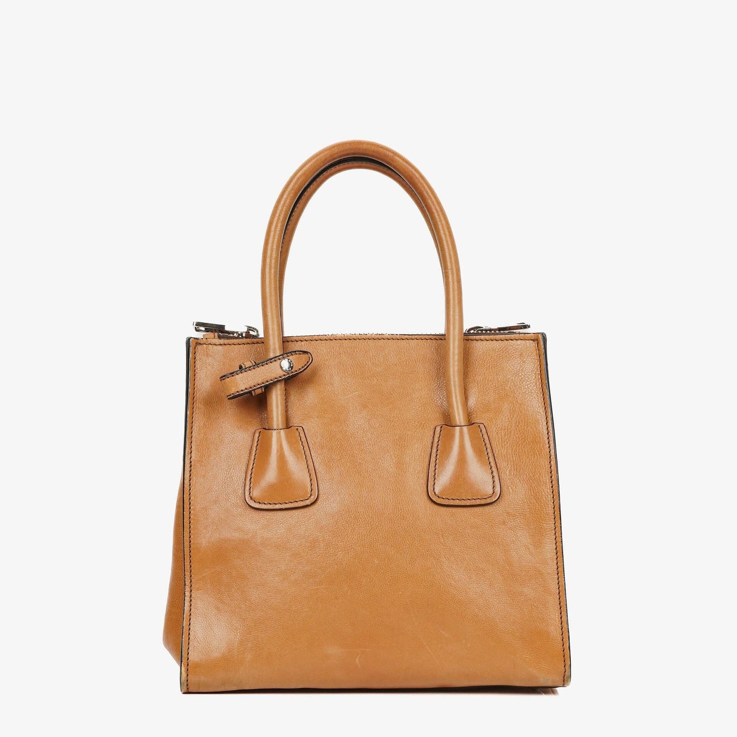 Prada 2-Wege-Handtasche aus Glace Kalbsleder mit Doppelfach