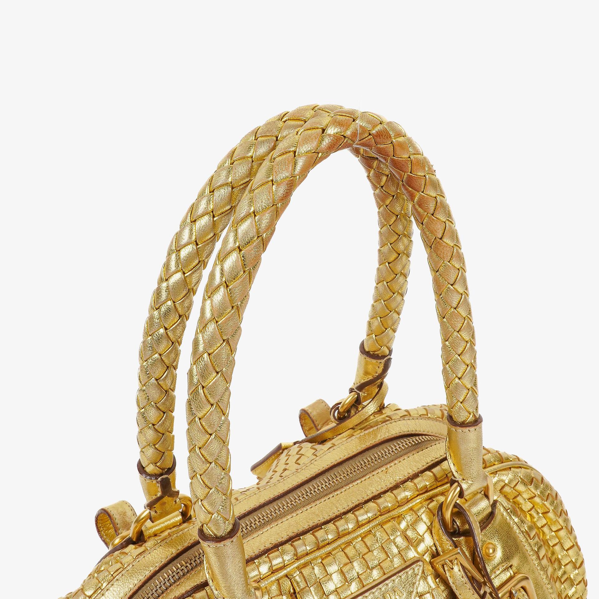 Prada Intreccio Madras Oro Leder Schultertasche