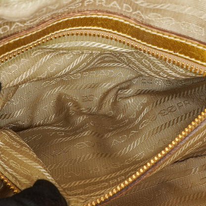 Prada Intreccio Madras Oro Leder Schultertasche