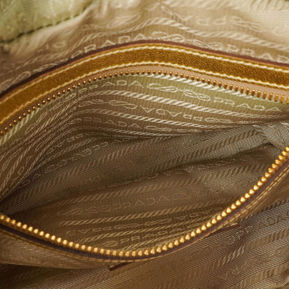 Prada Intreccio Madras Oro Leder Schultertasche