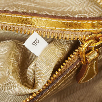 Prada Intreccio Madras Oro Leder Schultertasche