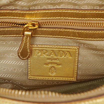 Prada Intreccio Madras Oro Leder Schultertasche