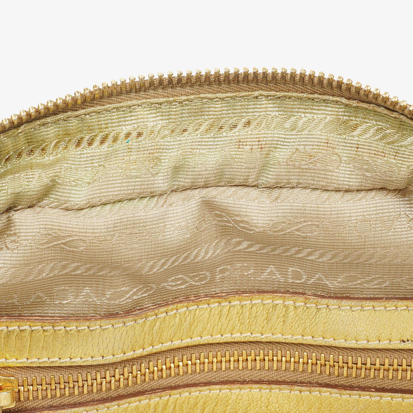 Prada Intreccio Madras Oro Leder Schultertasche