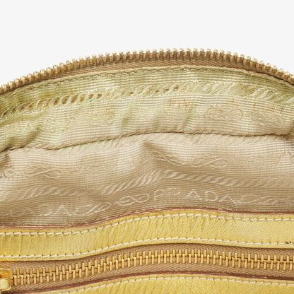 Prada Intreccio Madras Oro Leder Schultertasche