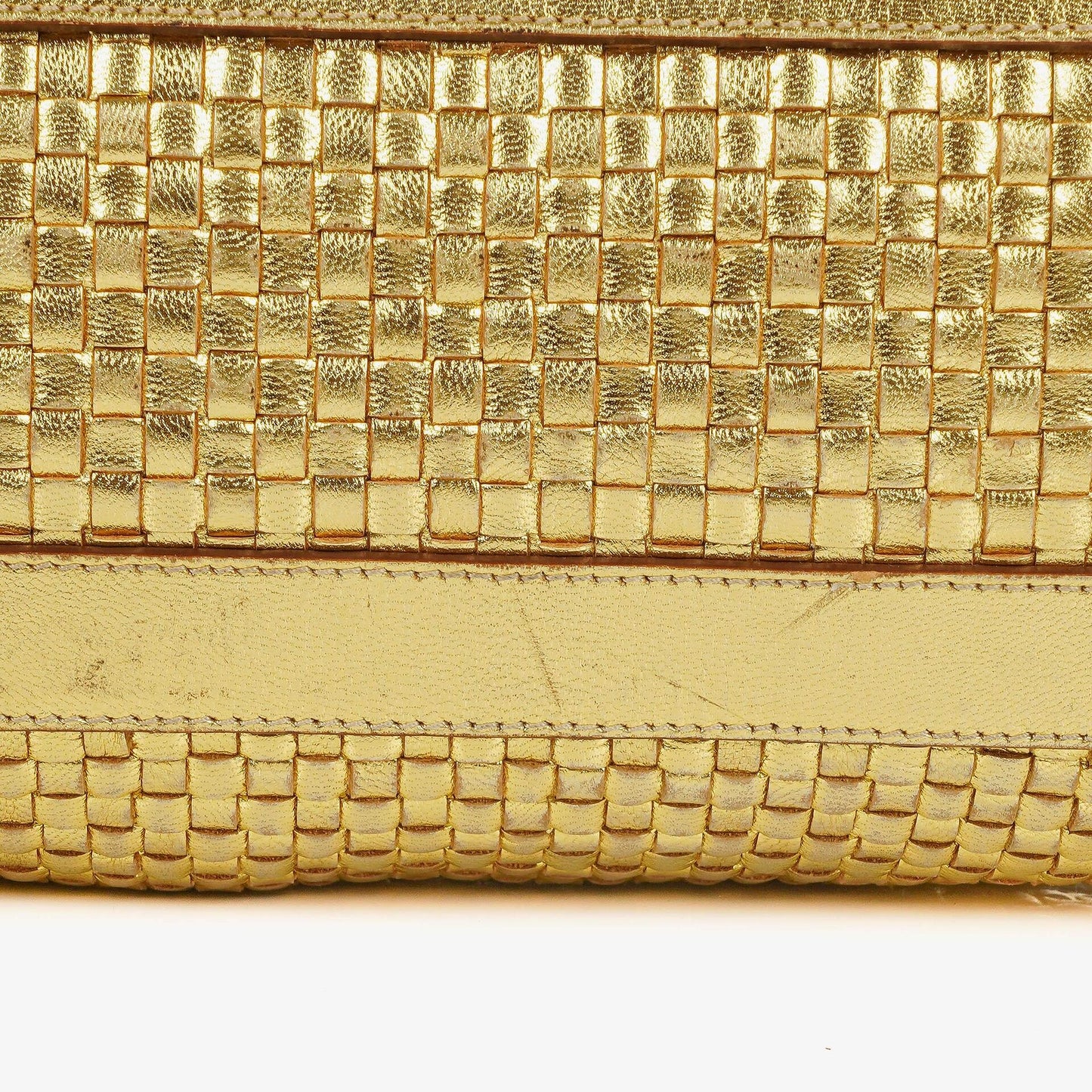 Prada Intreccio Madras Oro Leder Schultertasche