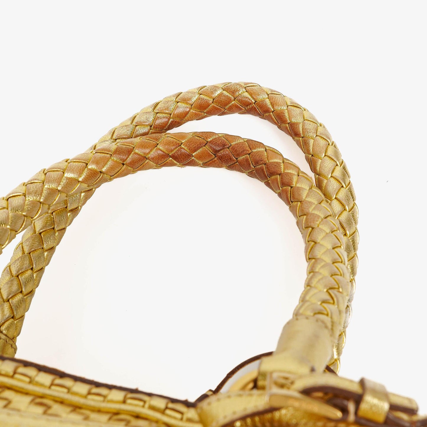 Prada Intreccio Madras Oro Leder Schultertasche