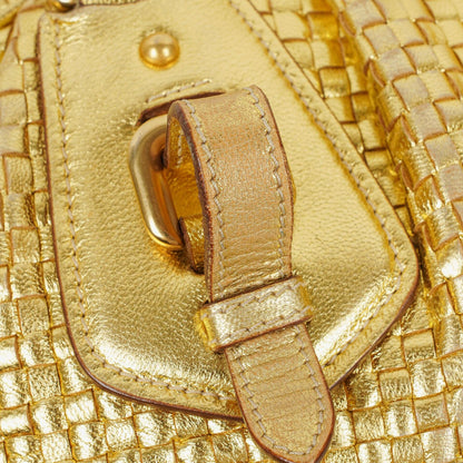 Prada Intreccio Madras Oro Leder Schultertasche