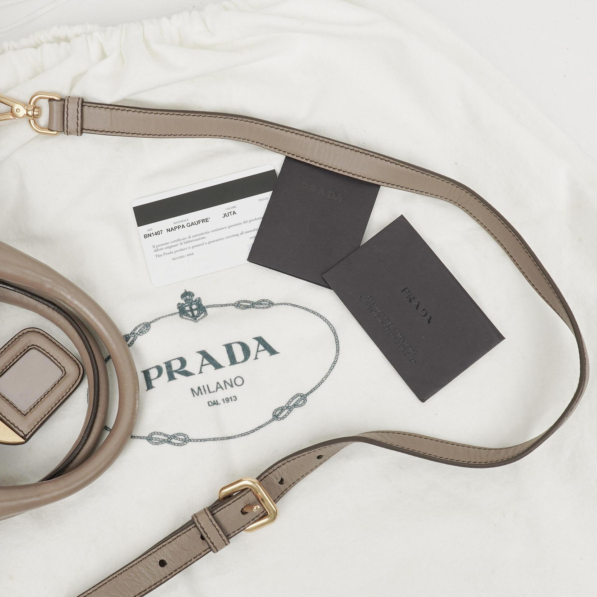 Prada Juta Nappa Gaufre Leder Satchel Tasche