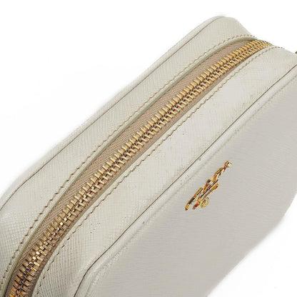 Prada Mini Camera Umhängetasche aus Talco Saffiano Leder