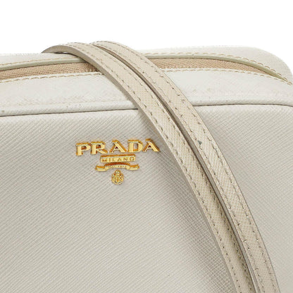 Prada Mini Camera Umhängetasche aus Talco Saffiano Leder