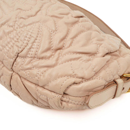 Prada Nappa Stiche Rosa Beige Schultertasche