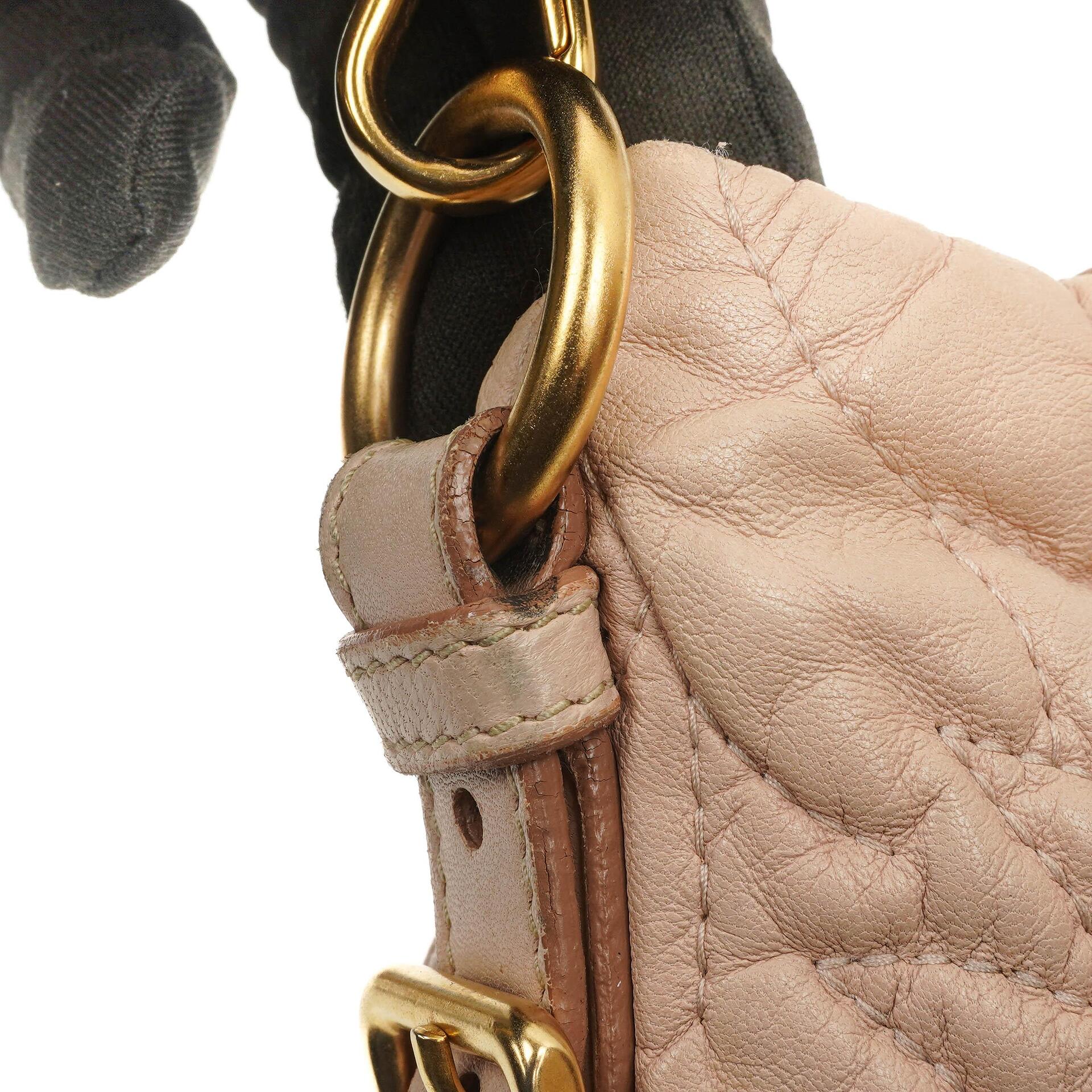 Prada Nappa Stiche Rosa Beige Schultertasche