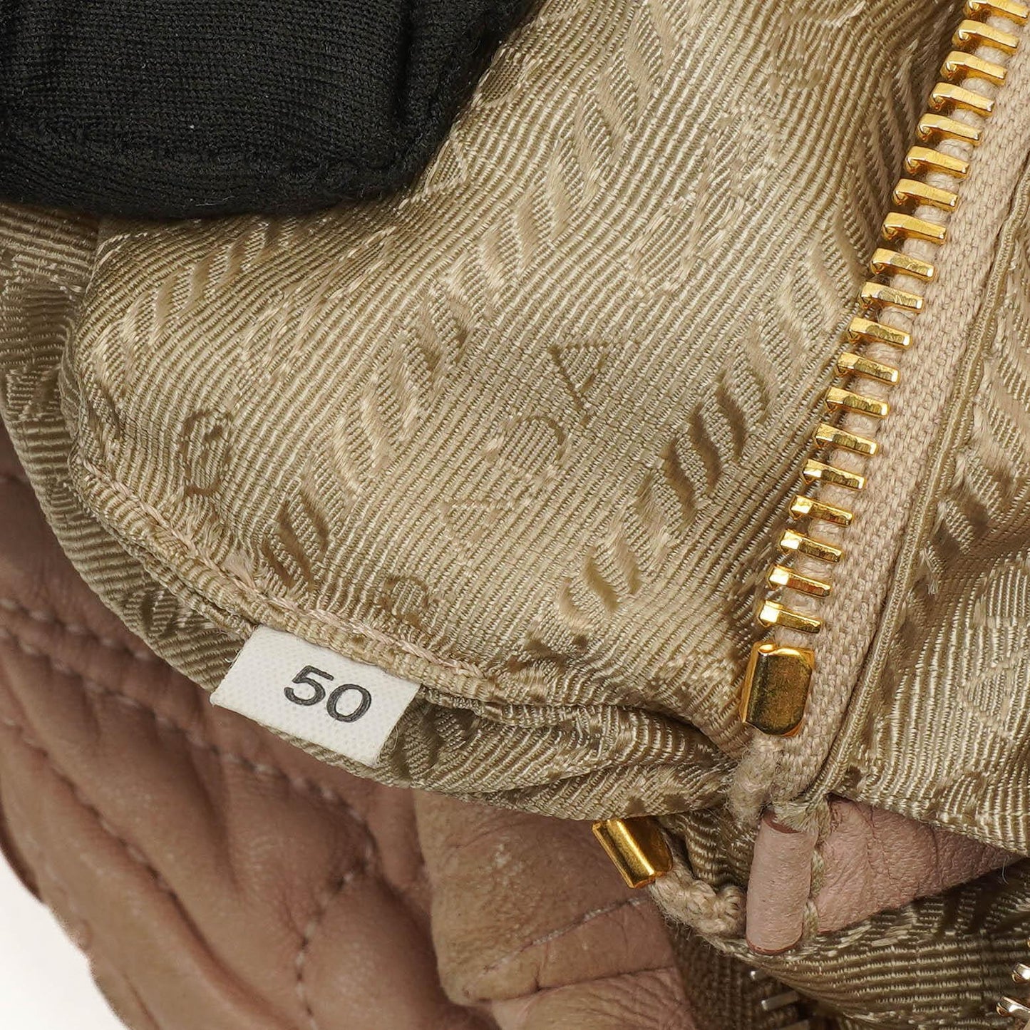 Prada Nappa Stiche Rosa Beige Schultertasche