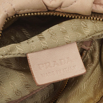 Prada Nappa Stiche Rosa Beige Schultertasche