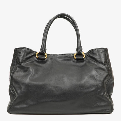 Prada Tote Tasche aus weichem Kalbsleder in Nero