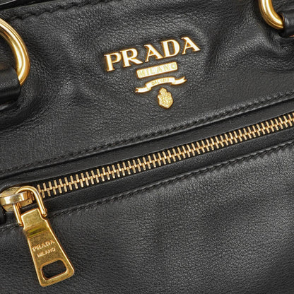 Prada Tote Tasche aus weichem Kalbsleder in Nero