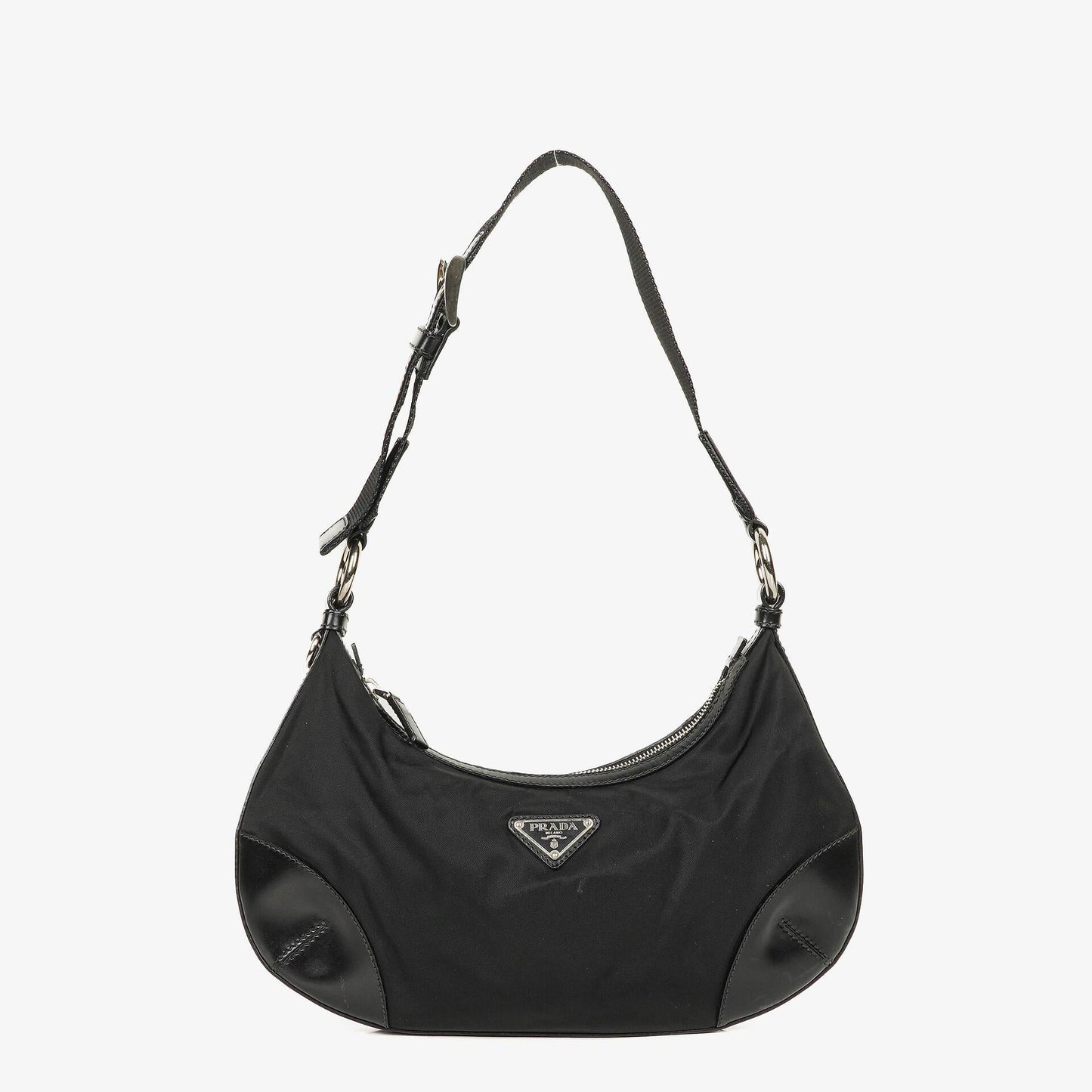 Prada Nero Tessuto leichte Schultertasche aus Nylon