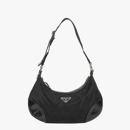Prada Nero Tessuto leichte Schultertasche aus Nylon