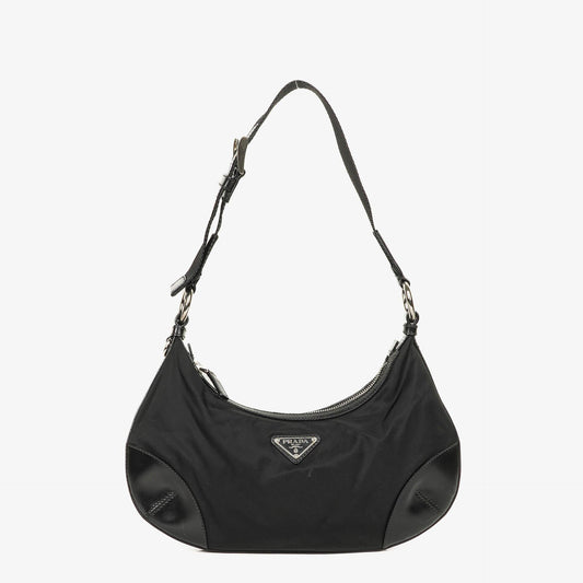 Prada Nero Tessuto leichte Schultertasche aus Nylon