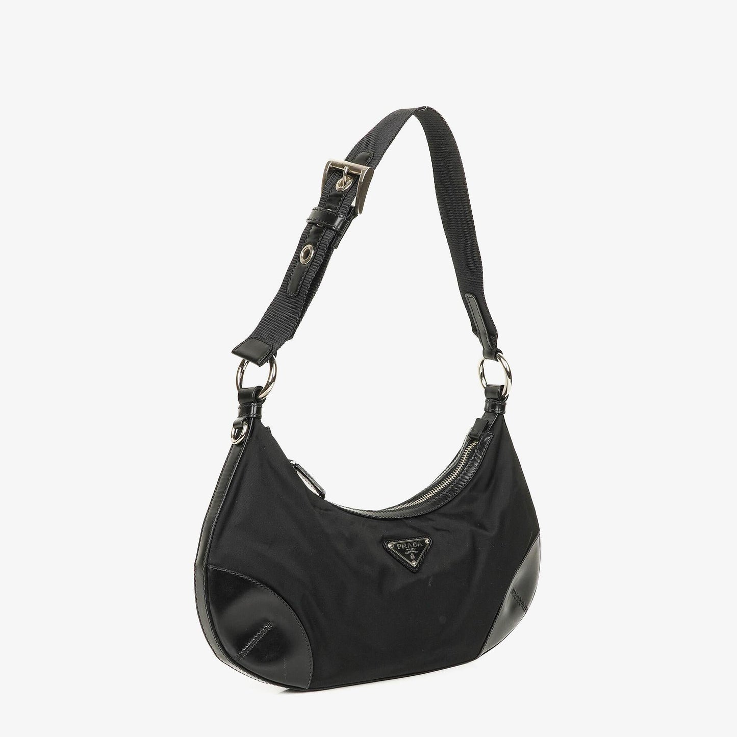 Prada Nero Tessuto leichte Schultertasche aus Nylon