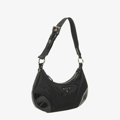 Prada Nero Tessuto leichte Schultertasche aus Nylon