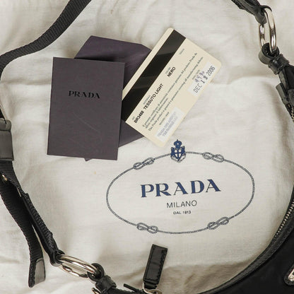 Prada Nero Tessuto leichte Schultertasche aus Nylon