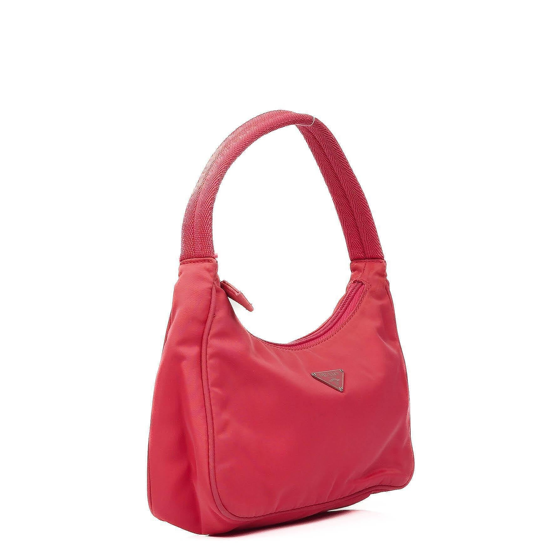 Prada Tessuto Nylon Sport Mini Schulter-Hobo-Tasche in Pink