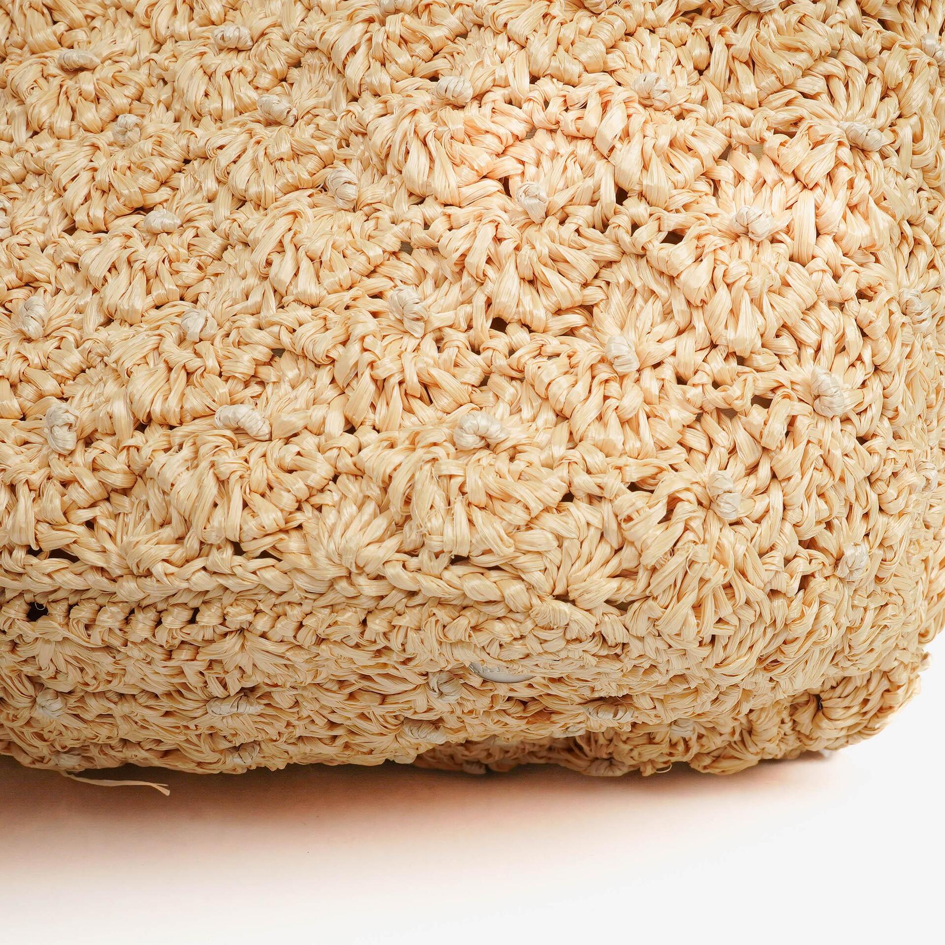 Prada Raffia Pois Naturale Tal Schultertasche