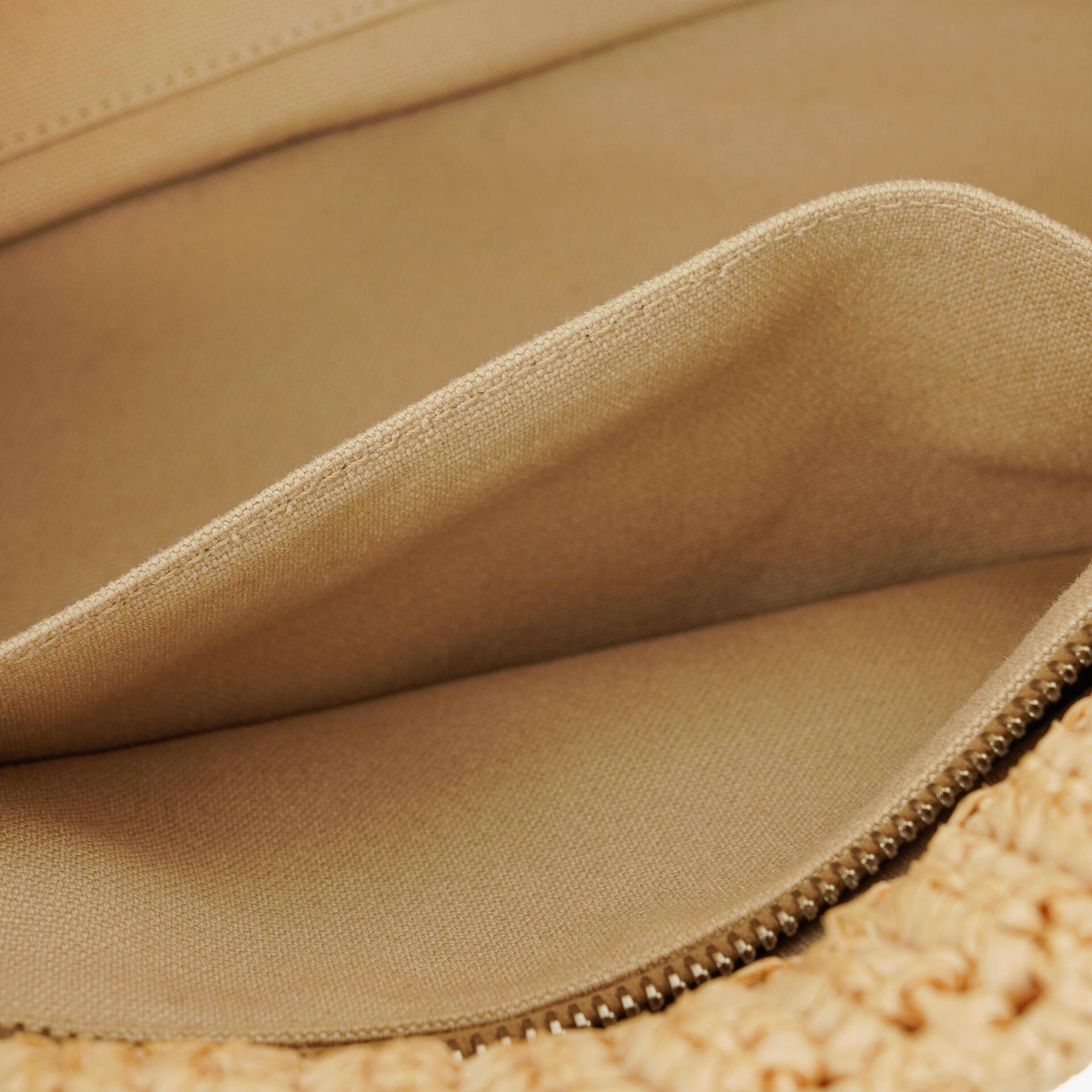 Prada Raffia Pois Naturale Tal Schultertasche