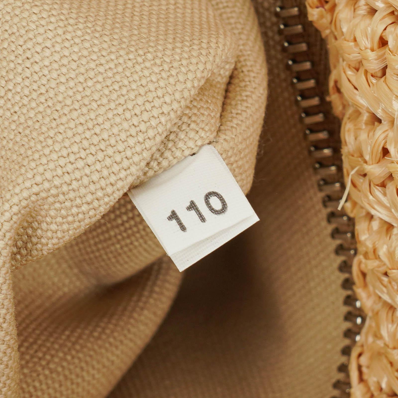 Prada Raffia Pois Naturale Tal Schultertasche