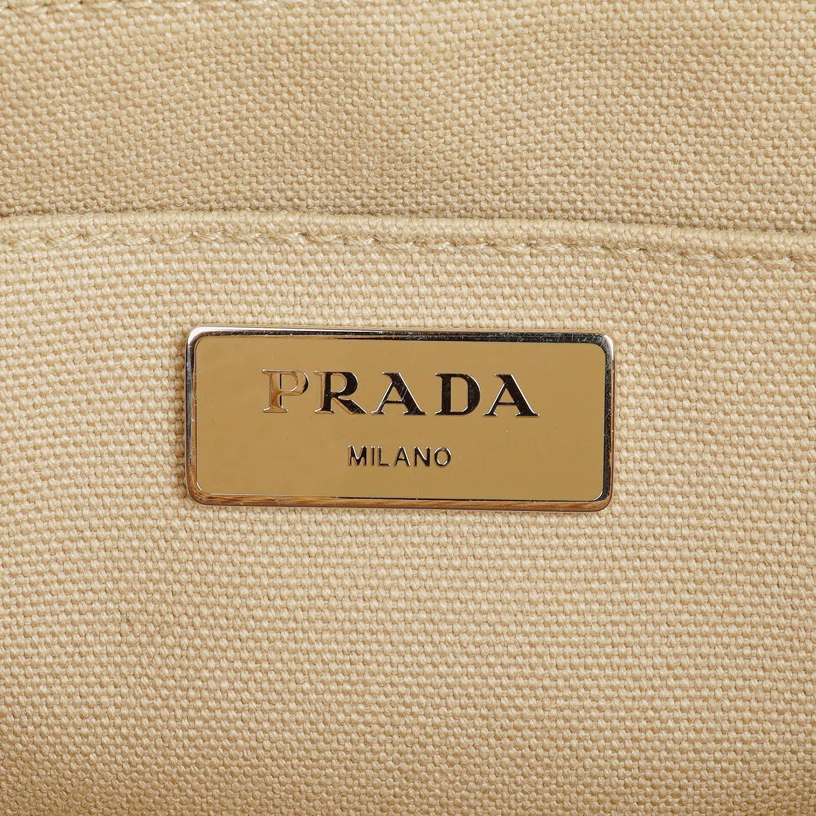 Prada Raffia Pois Naturale Tal Schultertasche