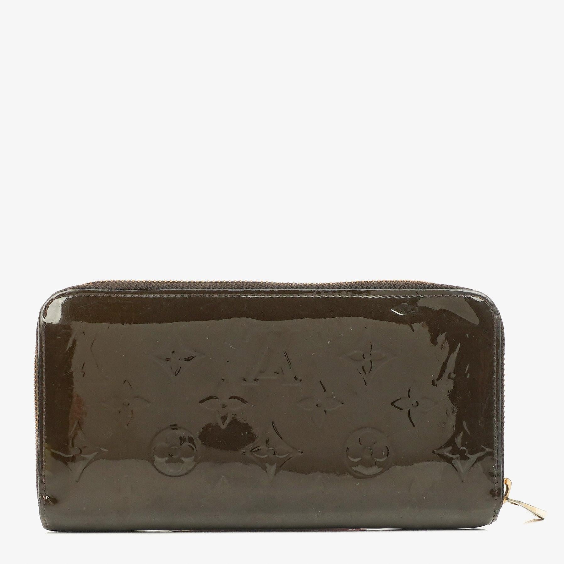 Louis Vuitton Zippy Geldbörse aus olivgrünem Vernis