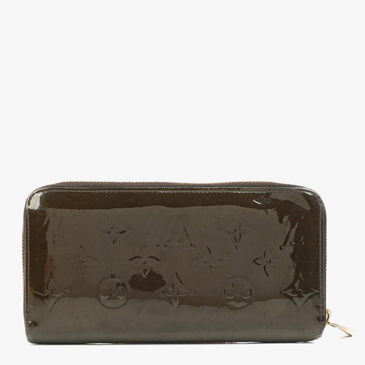 Louis Vuitton Zippy Geldbörse aus olivgrünem Vernis