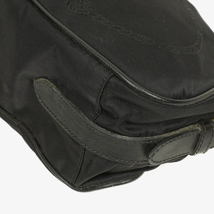 Prada Tessuto Schultertasche aus schwarzem Nylon mit Jacquard-Logo