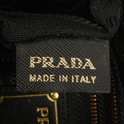 Prada Tessuto Schultertasche aus schwarzem Nylon mit Jacquard-Logo