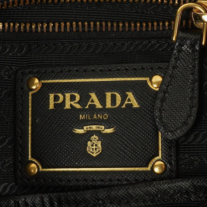 Prada Tessuto Schultertasche aus schwarzem Nylon mit Jacquard-Logo