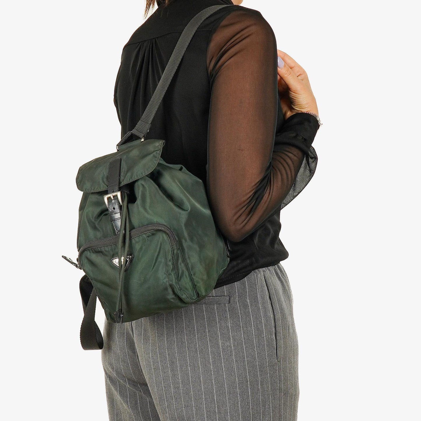 Prada Tessuto Nylon Rucksack mit Kordelzug