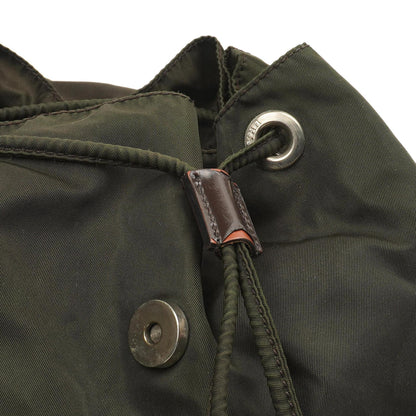 Prada Tessuto Nylon Mittlerer Rucksack Ebano Mit Lederbesatz