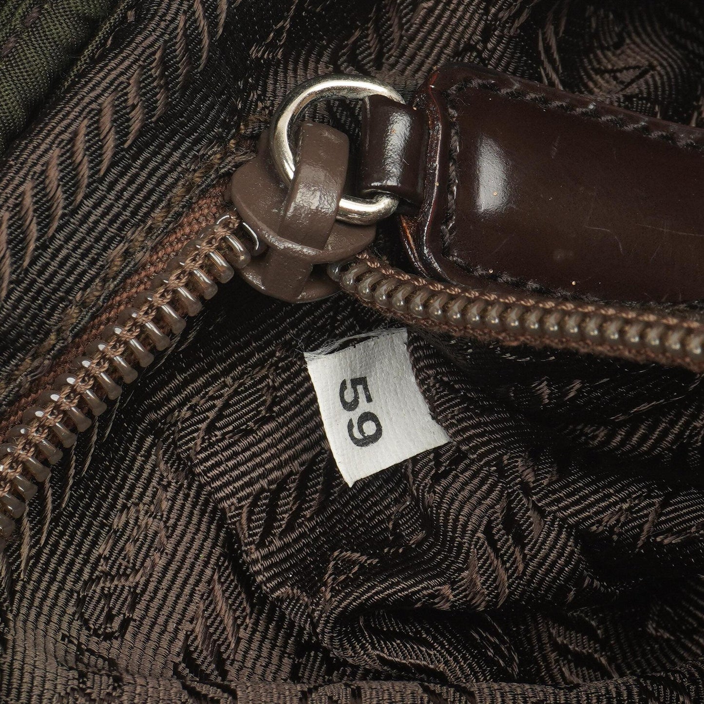 Prada Tessuto Nylon Mittlerer Rucksack Ebano Mit Lederbesatz